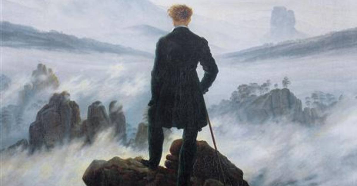 Wanderer Above Sea Fog - A renowned Romanticism painting by Caspar David Friedrich