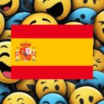 Emoticons representing different feelings with the Spain flag