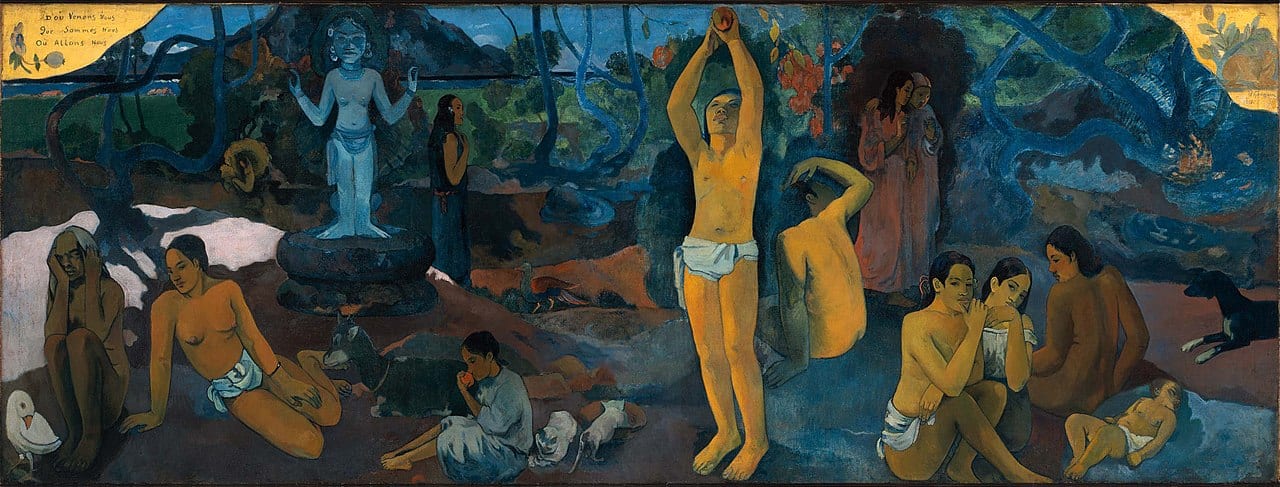 Paul Gauguin painting titled D'ou venons-nous?