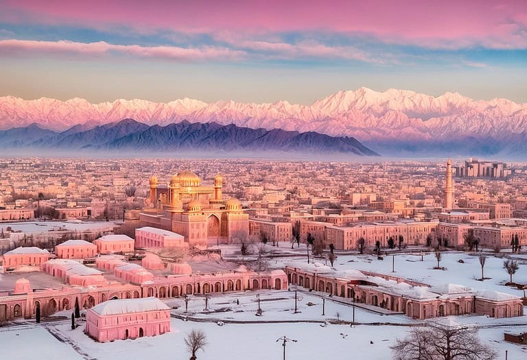 Sunrise over Kabul Province Mountains