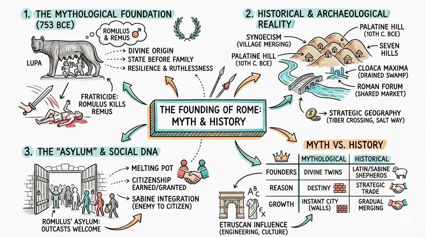 The Founding of Rome - Infographic